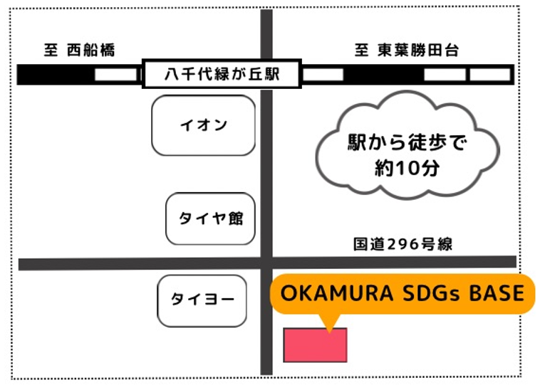 OKAMURA SDGs BASE 周辺の簡単な地図